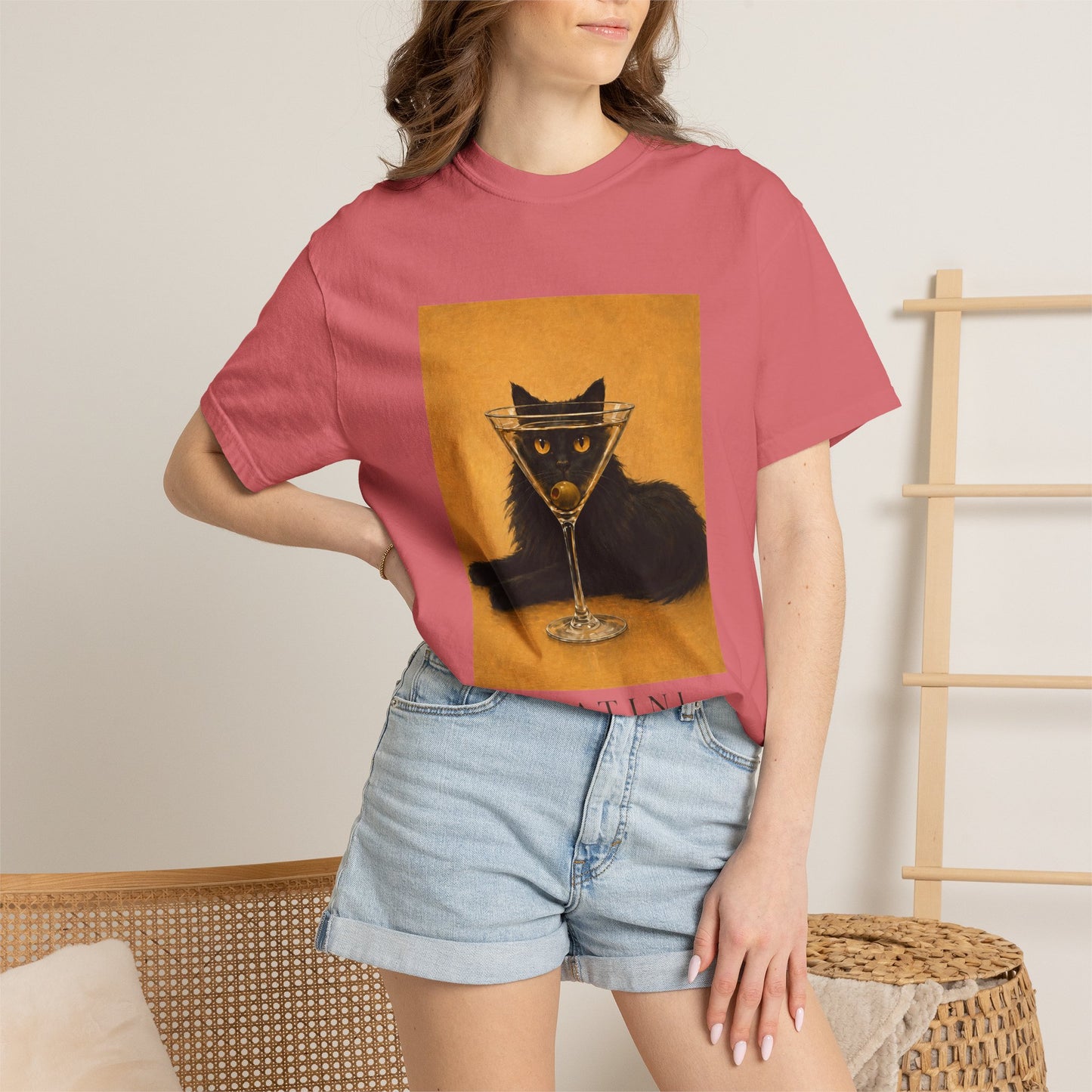 Catini Black Cat Martini T‑Shirt