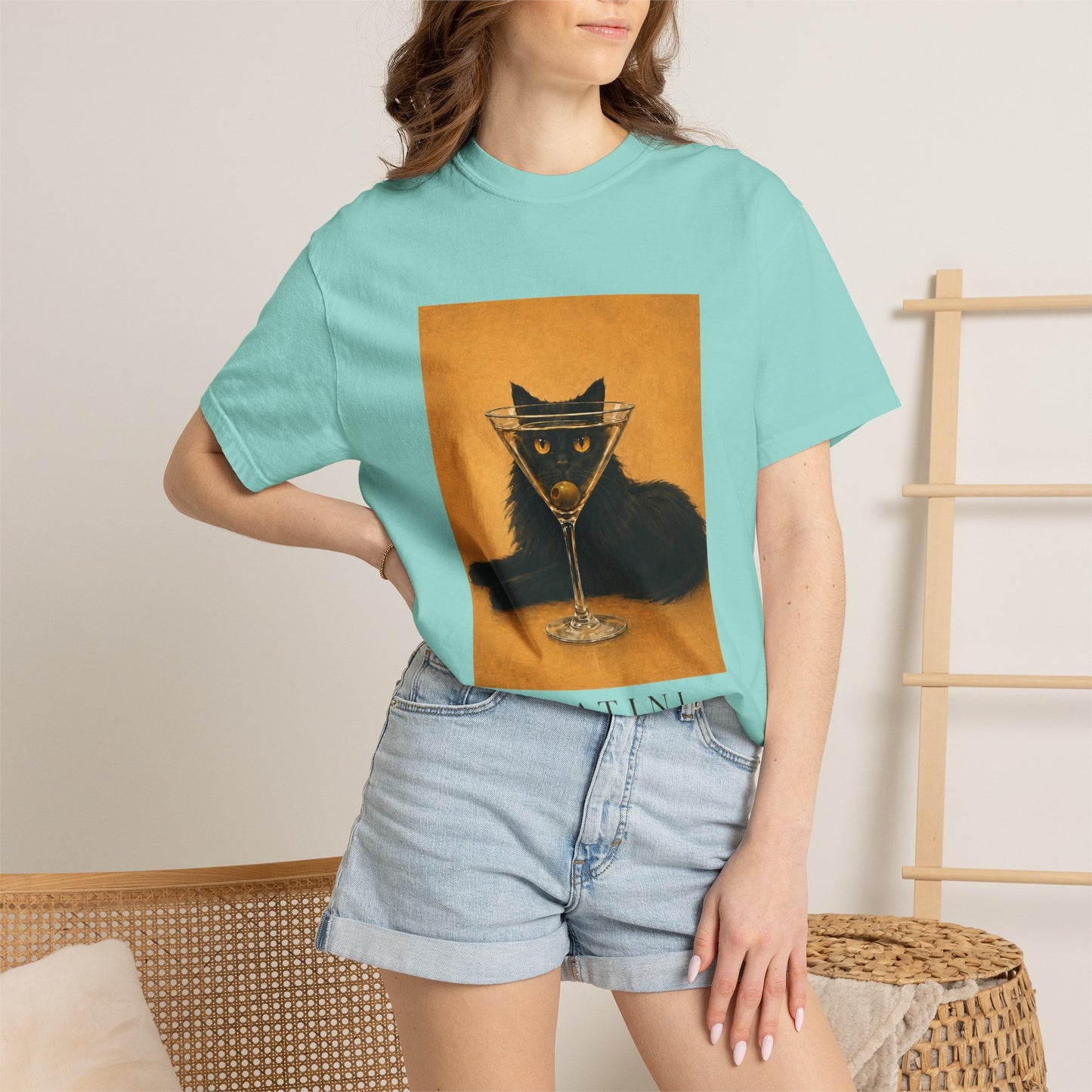 Catini Black Cat Martini T‑Shirt