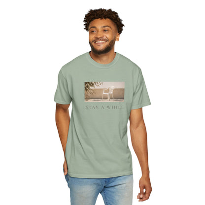 Minimal Plastic Chair Graphic Tee – Minimal Neutral Unisex Comfort Colors T-Shirt