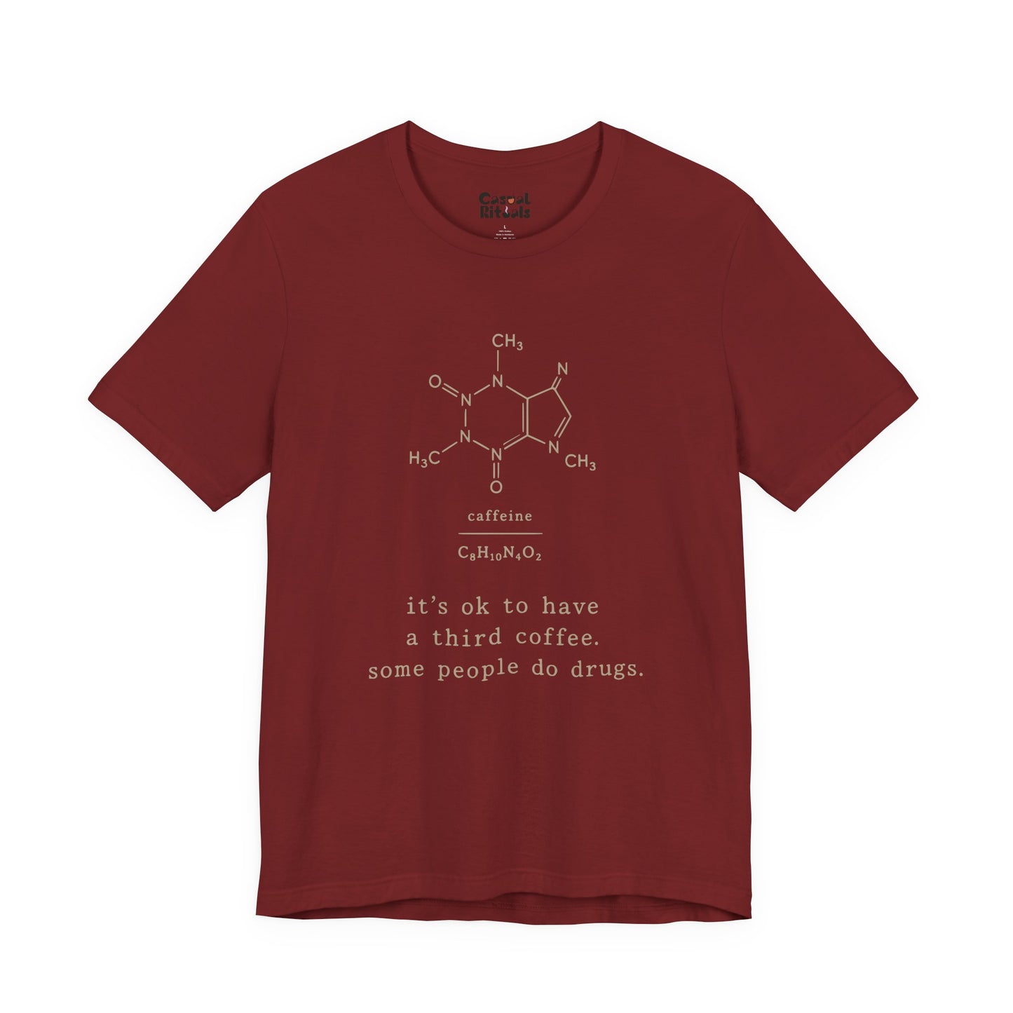 Caffeine Molecule T‑Shirt — “It’s OK to Have a Third Coffee” Graphic Tee