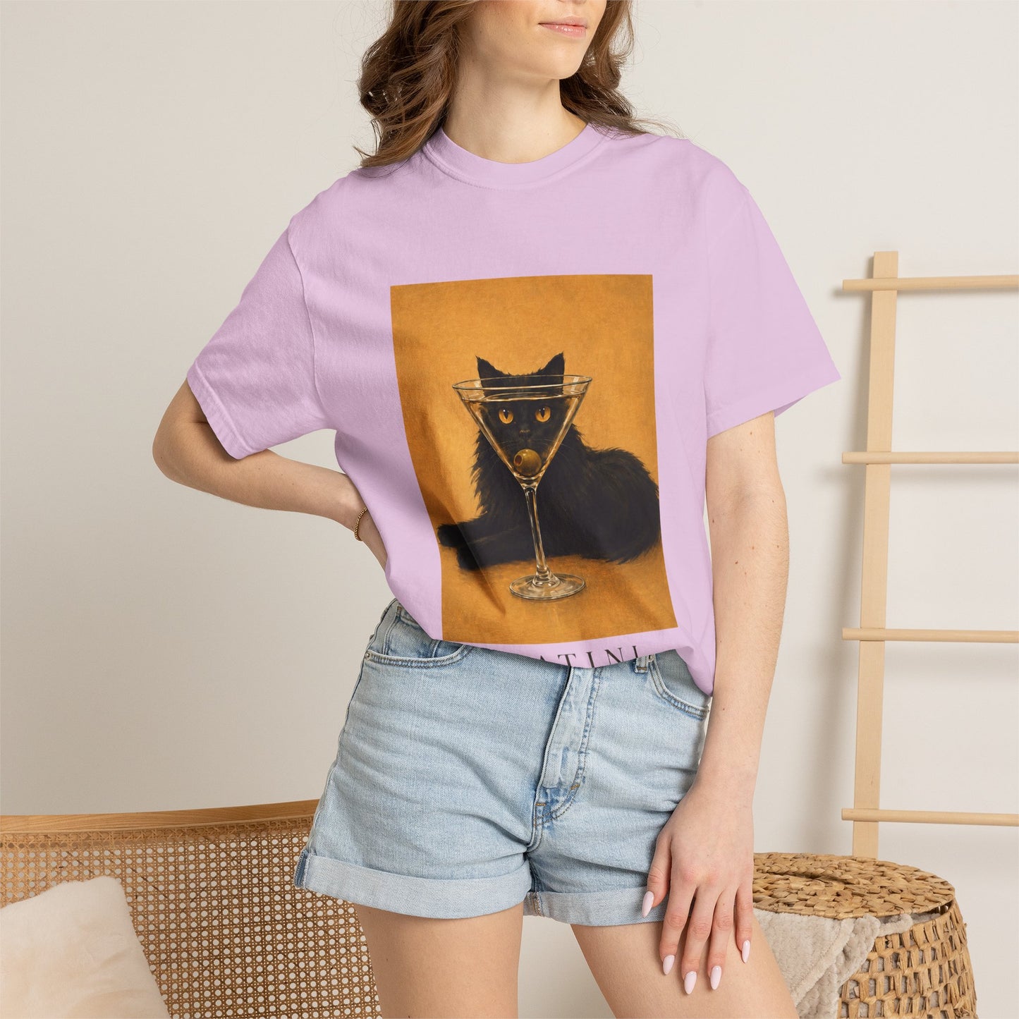 Catini Black Cat Martini T‑Shirt