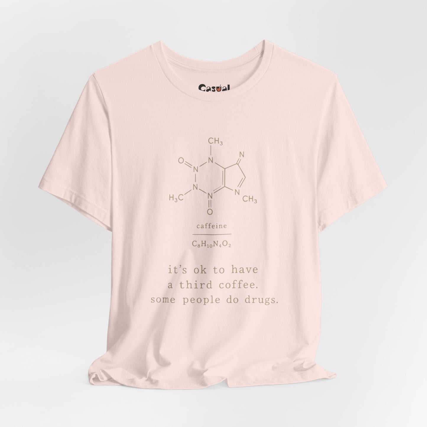 Caffeine Molecule T‑Shirt — “It’s OK to Have a Third Coffee” Graphic Tee