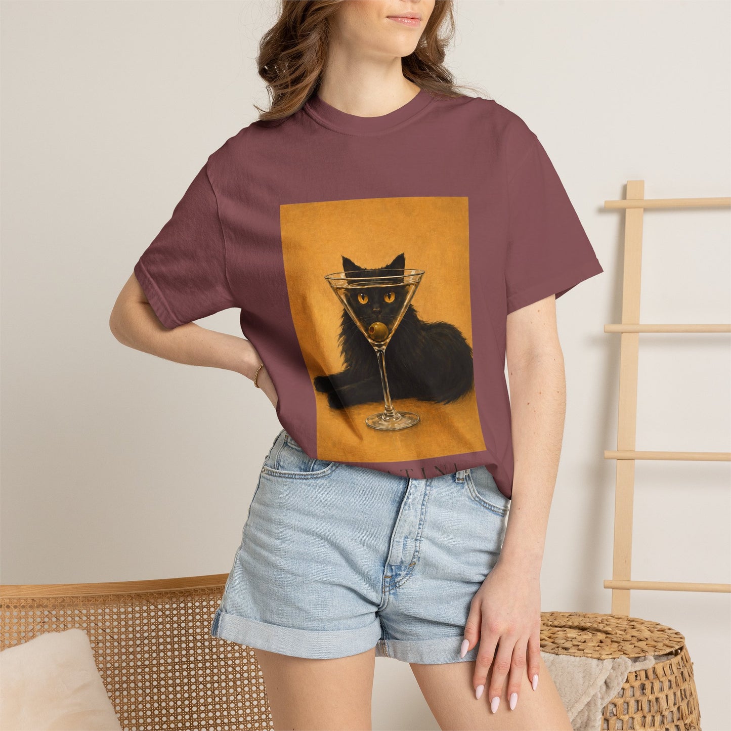 Catini Black Cat Martini T‑Shirt