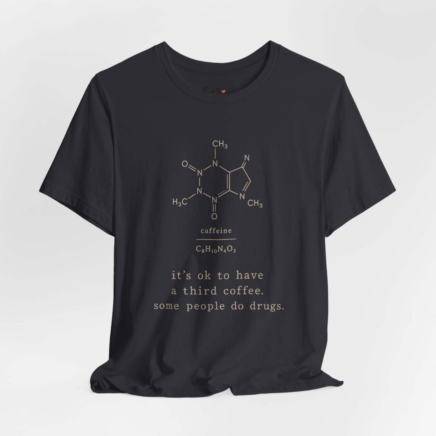 Caffeine Molecule T‑Shirt — “It’s OK to Have a Third Coffee” Graphic Tee