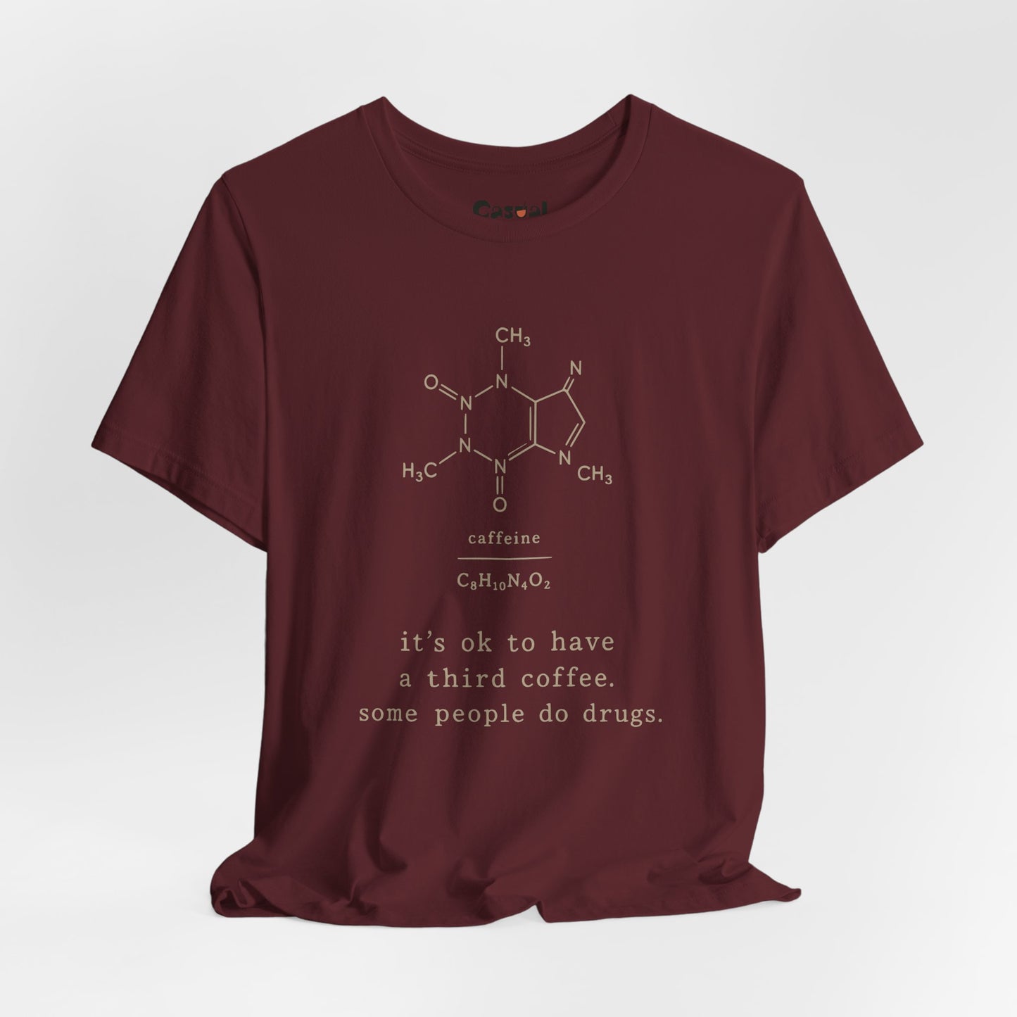 Caffeine Molecule T‑Shirt — “It’s OK to Have a Third Coffee” Graphic Tee