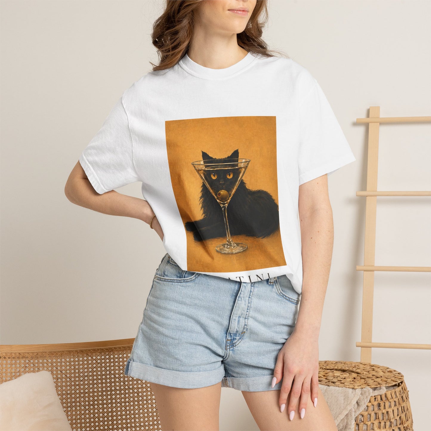 Catini Black Cat Martini T‑Shirt
