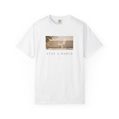 Minimal Plastic Chair Graphic Tee – Minimal Neutral Unisex Comfort Colors T-Shirt