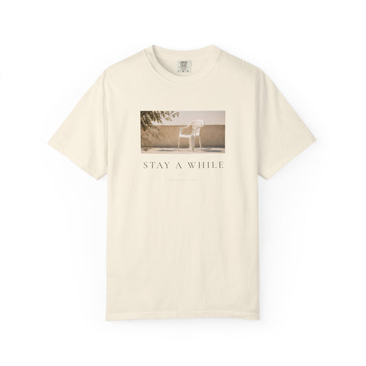 Minimal Plastic Chair Graphic Tee – Minimal Neutral Unisex Comfort Colors T-Shirt
