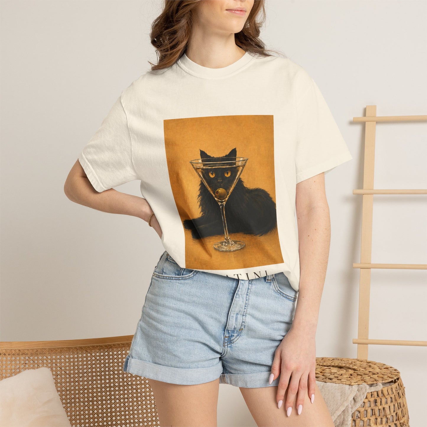 Catini Black Cat Martini T‑Shirt