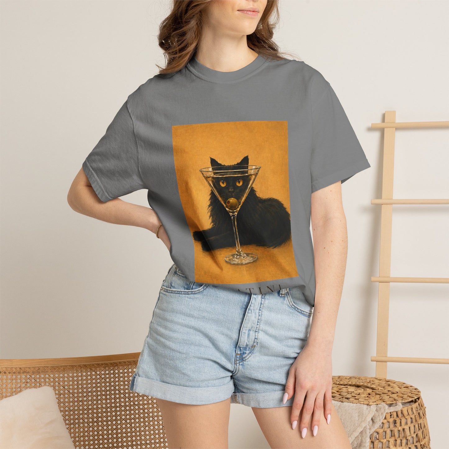 Catini Black Cat Martini T‑Shirt