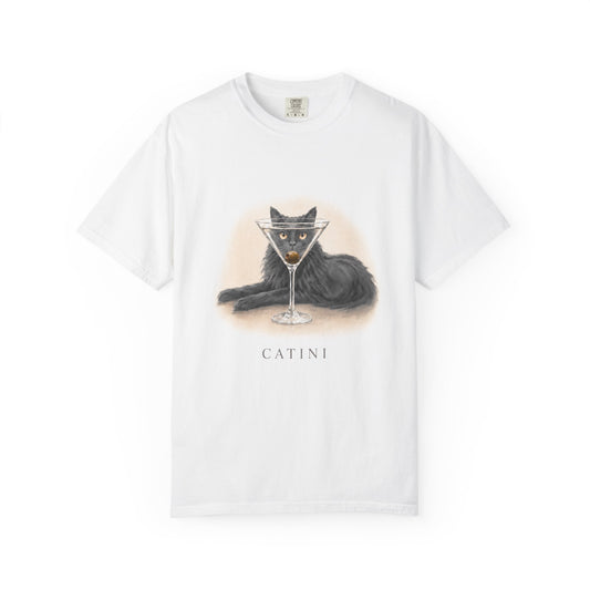 Catini Martini T Shirt — Cat with Martini Graphic Tee