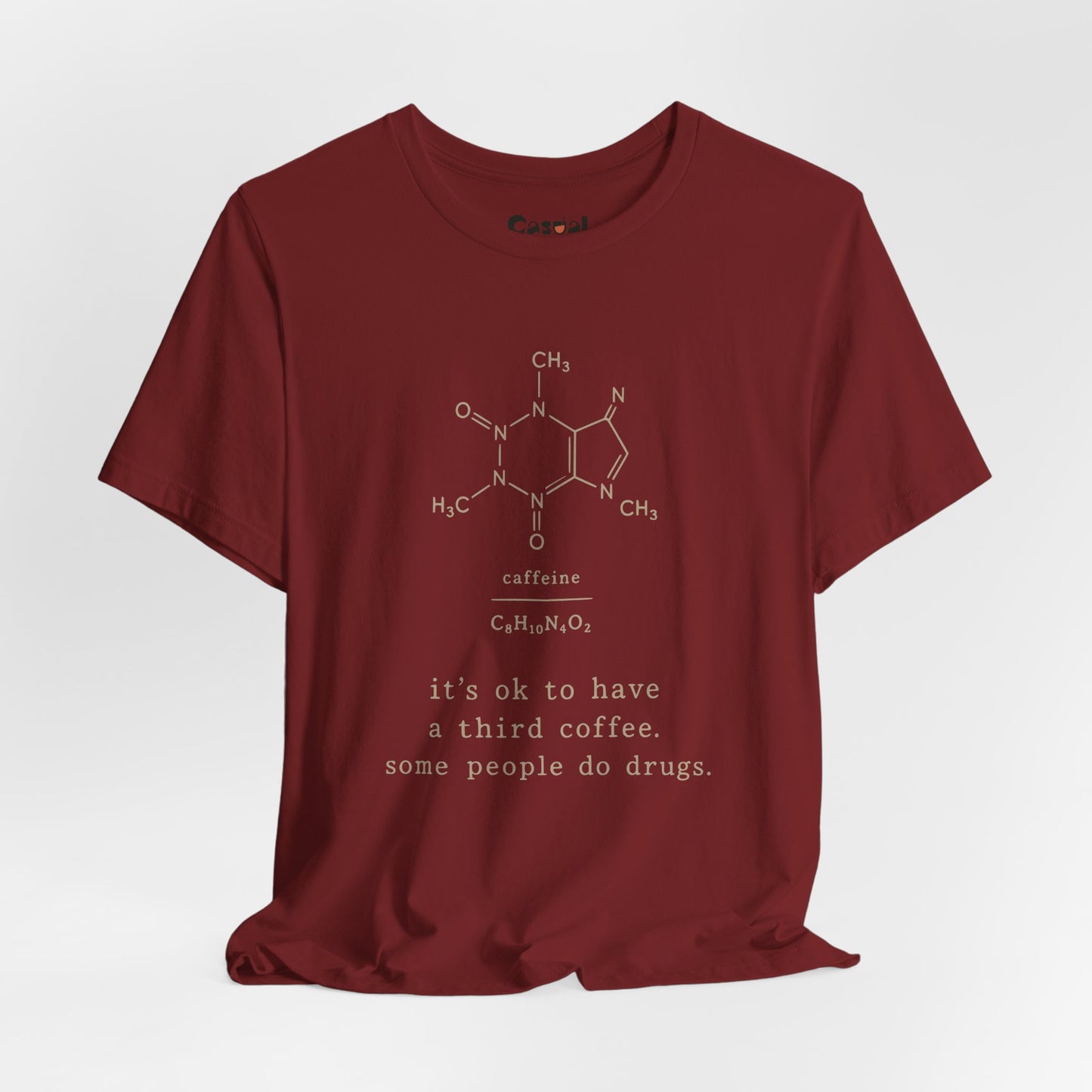 Caffeine Molecule T‑Shirt — “It’s OK to Have a Third Coffee” Graphic Tee