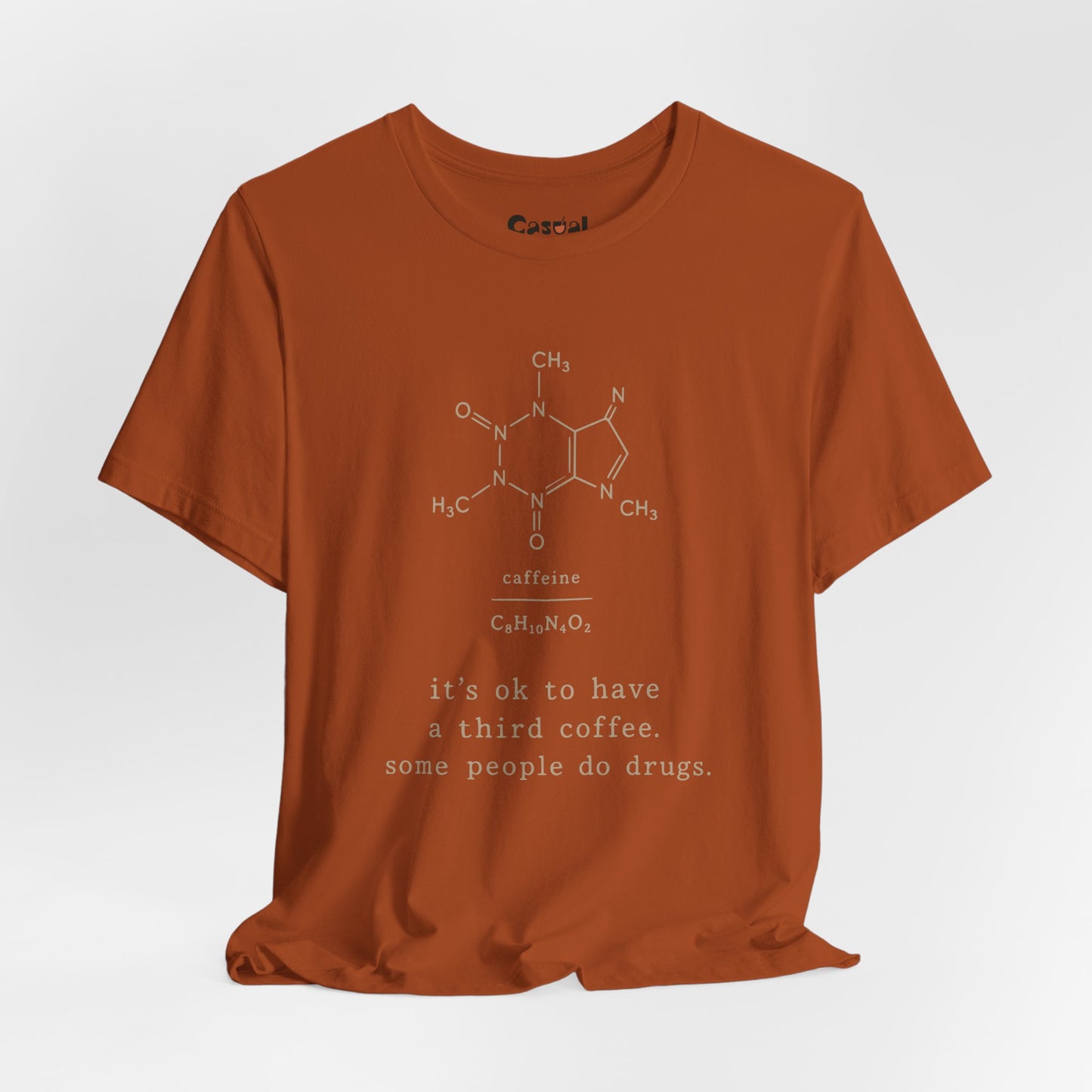 Caffeine Molecule T‑Shirt — “It’s OK to Have a Third Coffee” Graphic Tee