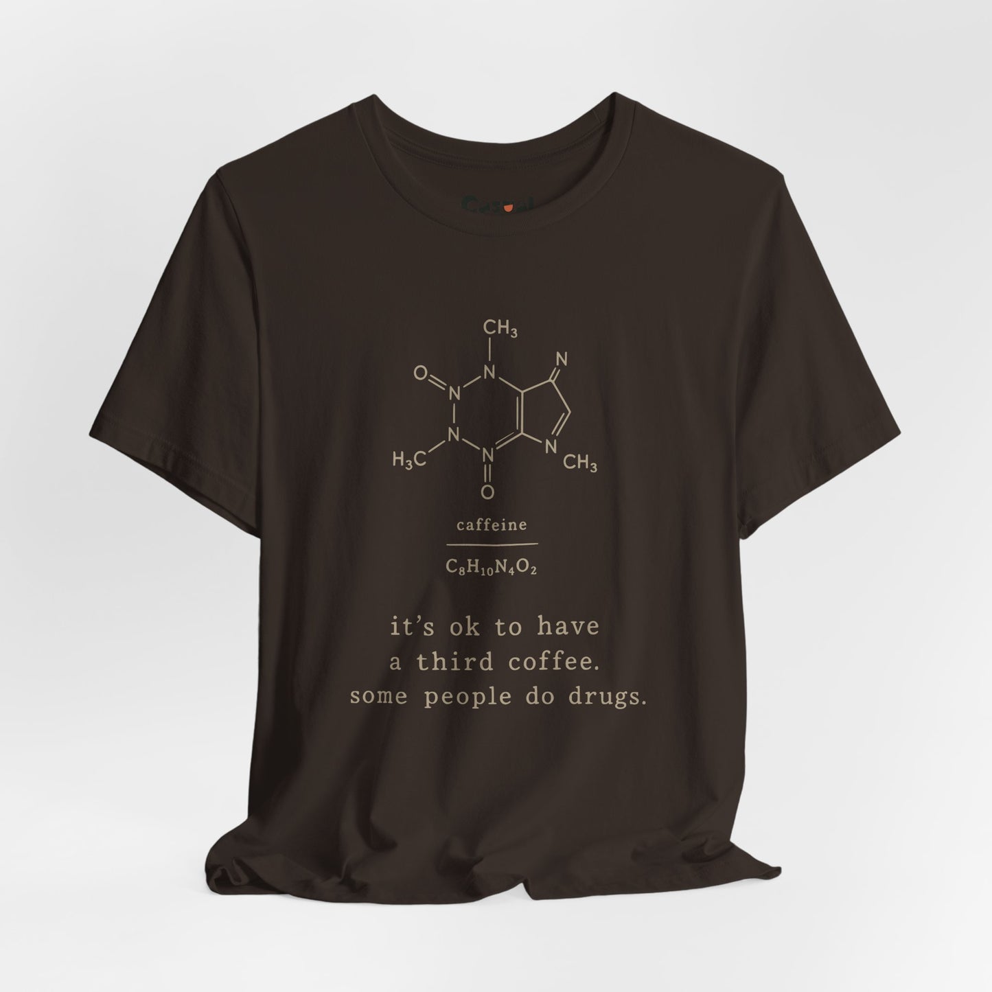 Caffeine Molecule T‑Shirt — “It’s OK to Have a Third Coffee” Graphic Tee