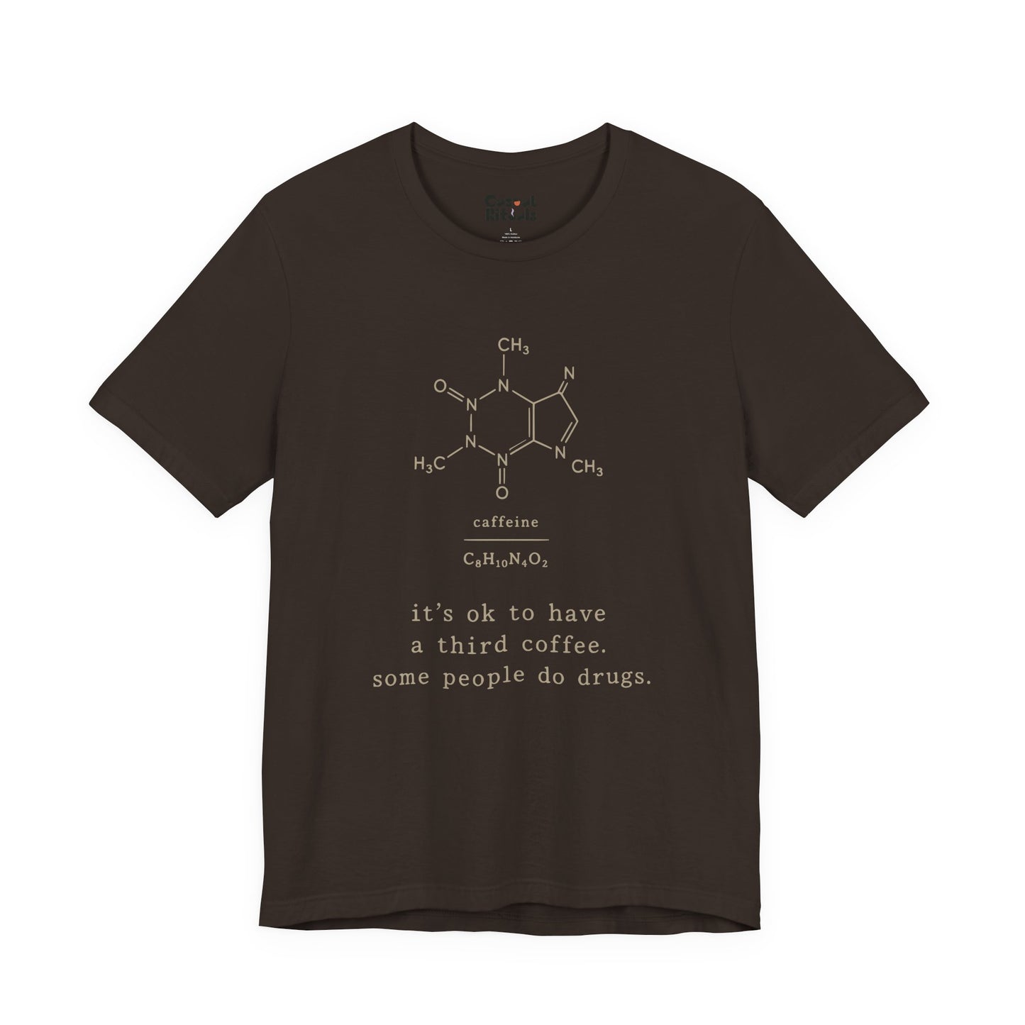 Caffeine Molecule T‑Shirt — “It’s OK to Have a Third Coffee” Graphic Tee