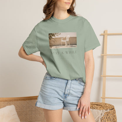 Minimal Plastic Chair Graphic Tee – Minimal Neutral Unisex Comfort Colors T-Shirt