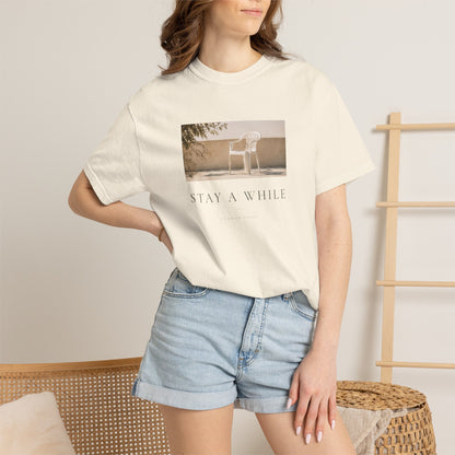 Minimal Plastic Chair Graphic Tee – Minimal Neutral Unisex Comfort Colors T-Shirt