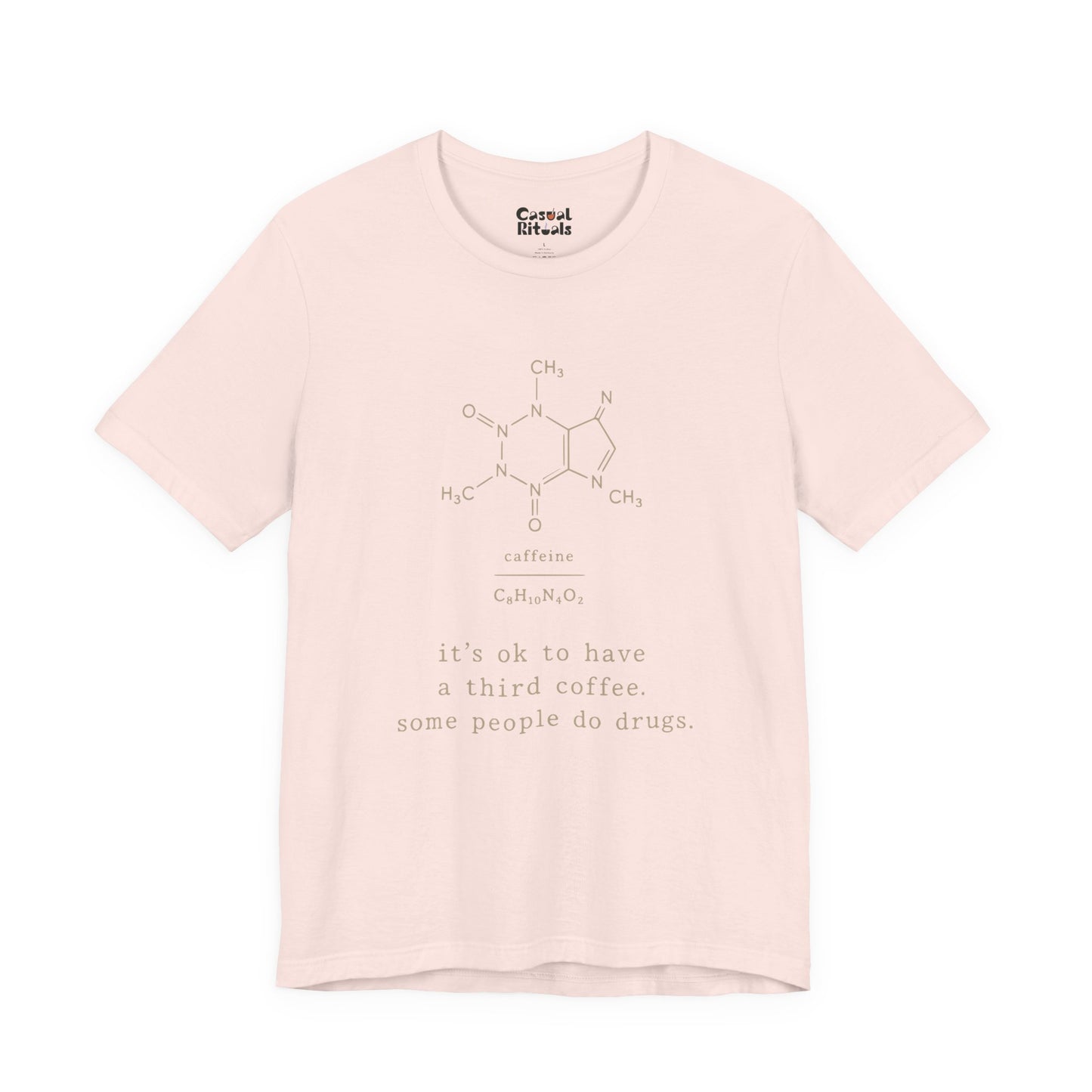 Caffeine Molecule T‑Shirt — “It’s OK to Have a Third Coffee” Graphic Tee