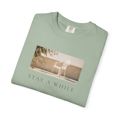 Minimal Plastic Chair Graphic Tee – Minimal Neutral Unisex Comfort Colors T-Shirt