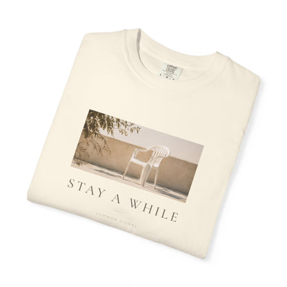 Minimal Plastic Chair Graphic Tee – Minimal Neutral Unisex Comfort Colors T-Shirt