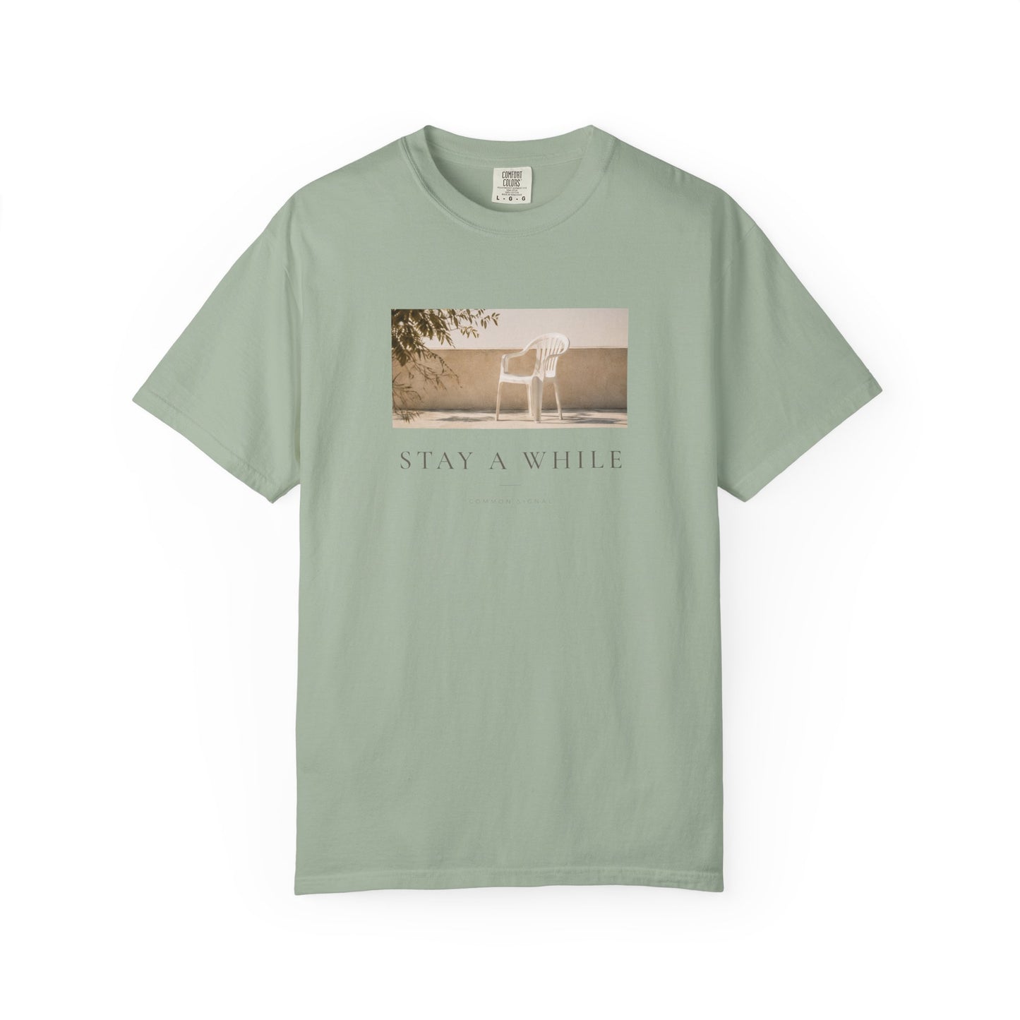 Minimal Plastic Chair Graphic Tee – Minimal Neutral Unisex Comfort Colors T-Shirt