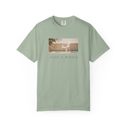 Minimal Plastic Chair Graphic Tee – Minimal Neutral Unisex Comfort Colors T-Shirt