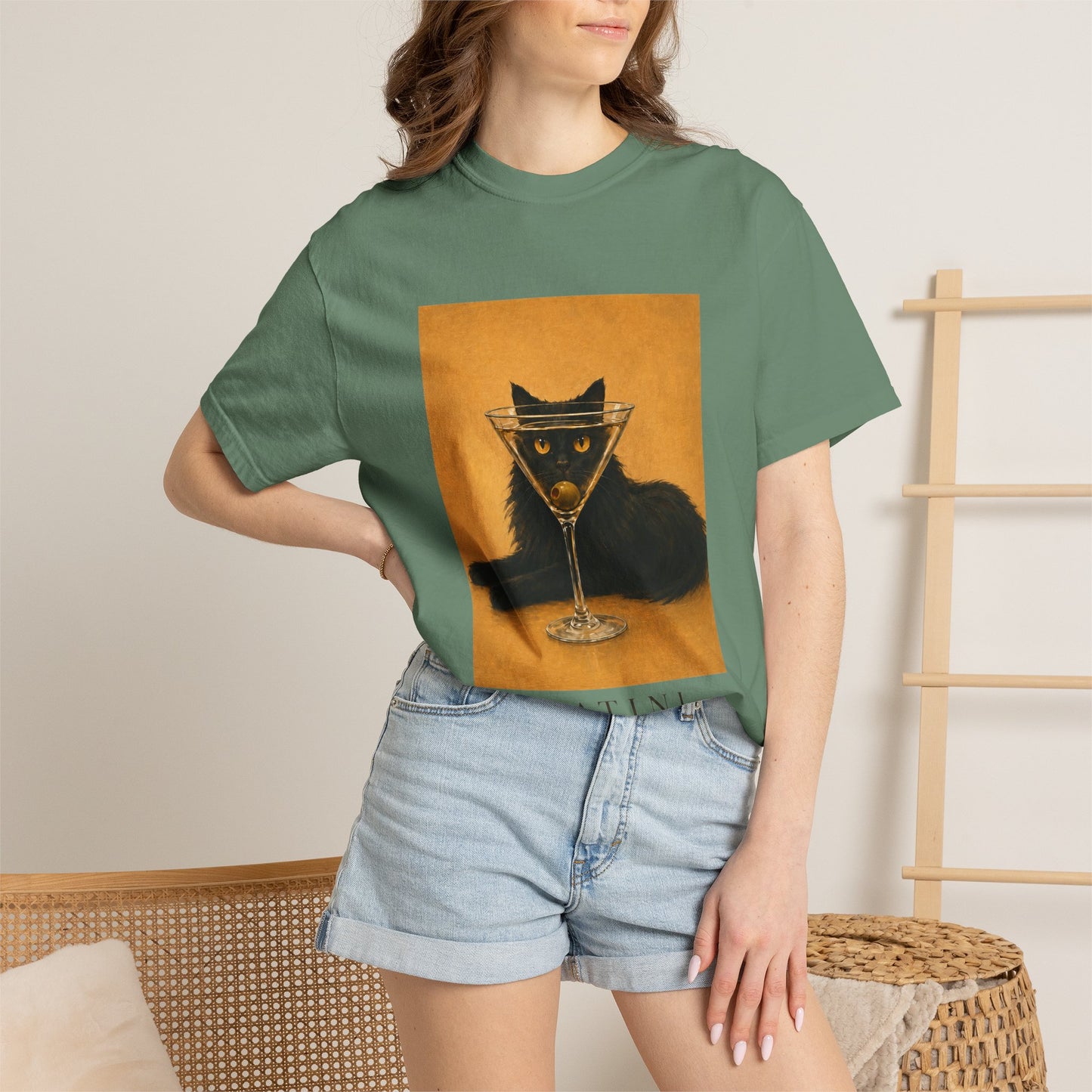 Catini Black Cat Martini T‑Shirt