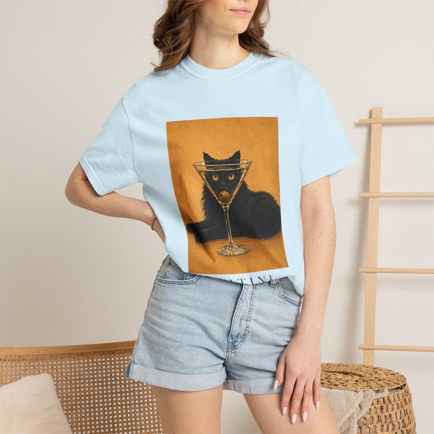 Catini Black Cat Martini T‑Shirt